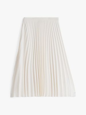 white pleated midi skirt for women tommy hilfiger