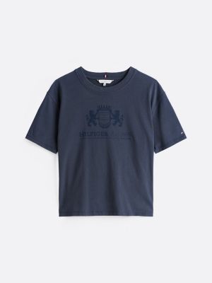 blue crew neck relaxed t-shirt for women tommy hilfiger