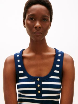 multi henley slim tank top for women tommy hilfiger