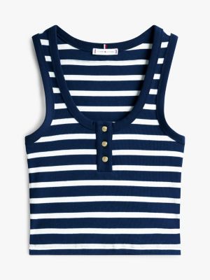 multi henley slim tank top for women tommy hilfiger