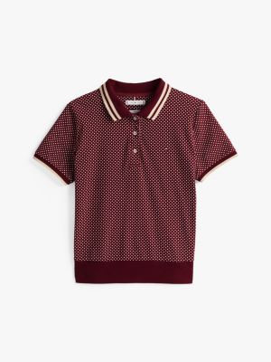 red regular fit print polo shirt for women tommy hilfiger