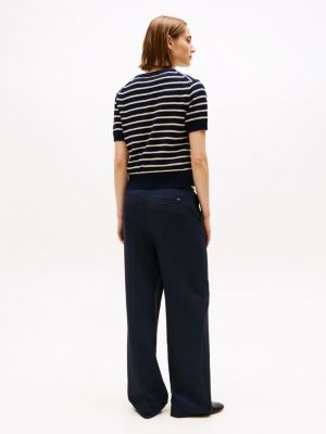 multi short sleeve crew neck jumper for women tommy hilfiger