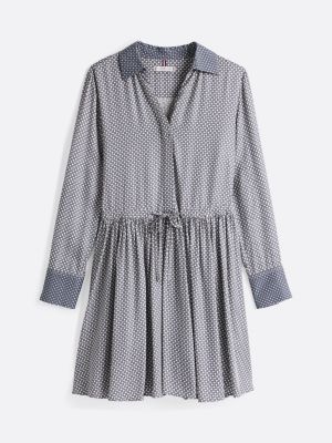 robe courte ajustée et évasée à ceinture gris pour femmes tommy hilfiger