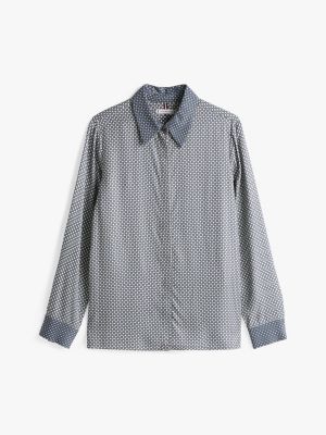 grey regular fit print shirt for women tommy hilfiger