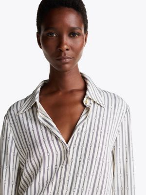 multi cuffed regular fit shirt for women tommy hilfiger