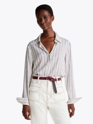 multi cuffed regular fit shirt for women tommy hilfiger