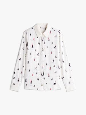 multi cuffed regular fit shirt for women tommy hilfiger