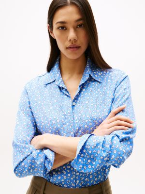 multi cuffed regular fit shirt for women tommy hilfiger