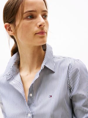 multi regular fit poplin shirt for women tommy hilfiger