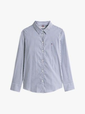 multi regular fit poplin shirt for women tommy hilfiger