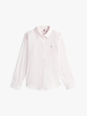 white regular fit poplin shirt for women tommy hilfiger