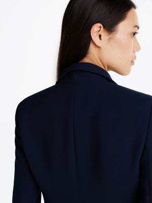 blazer ajusté droit en crêpe noir pour femmes tommy hilfiger