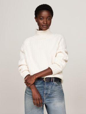 Pulls Femme Col Roule en V et Plus Tommy Hilfiger