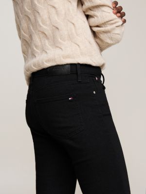 schwarz como schwarze skinny jeans mit mittelhohem bund für damen - tommy hilfiger