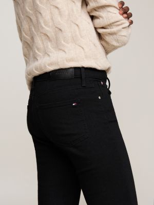 jeans como skinny fit a vita media neri nero da donne tommy hilfiger