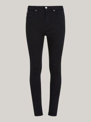 jean skinny como noir taille mi-haute noir pour femmes tommy hilfiger