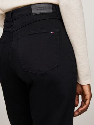 black black mid rise straight jeans for women tommy hilfiger