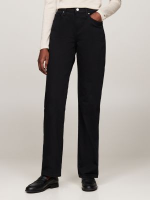 black black mid rise straight jeans for women tommy hilfiger