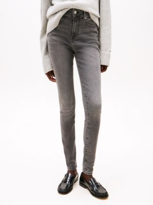zwart harlem high rise ultraskinny jeans voor dames - tommy hilfiger