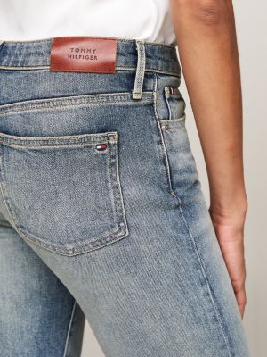 grau bootcut jeans mit mittelhohem bund für damen - tommy hilfiger