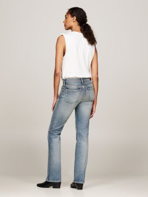 grau bootcut jeans mit mittelhohem bund für damen - tommy hilfiger