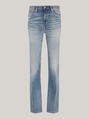 grau bootcut jeans mit mittelhohem bund für damen - tommy hilfiger