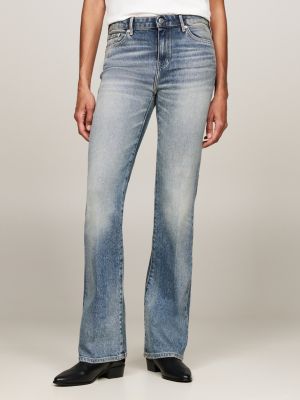 grau bootcut jeans mit mittelhohem bund für damen - tommy hilfiger