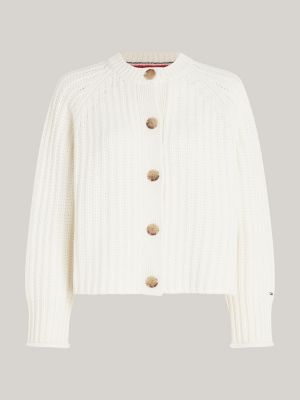 cardigan oversize a punto costa inglese giallo da donne tommy hilfiger