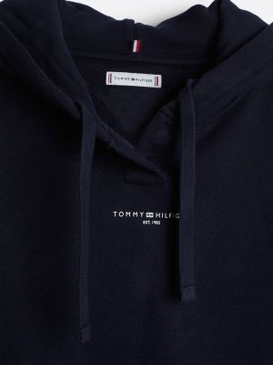 blue adaptive logo drawstring hoody for women tommy hilfiger