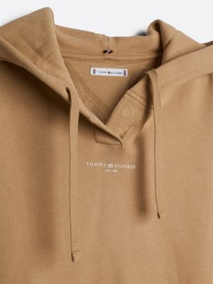 sudadera adaptive con capucha y cordón beige de mujeres tommy hilfiger