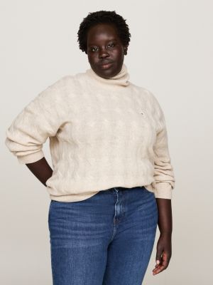 Cable roll neck jumper online