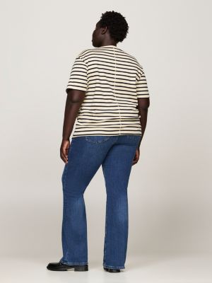 blue curve boat neck t-shirt for women tommy hilfiger