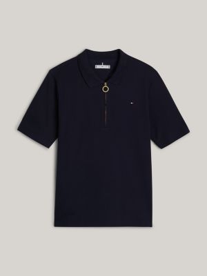 blue adaptive regular fit polo met borduursel voor dames - tommy hilfiger