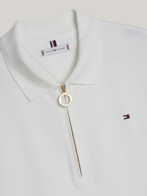 wit adaptive regular fit polo met borduursel voor dames - tommy hilfiger