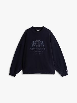 blue curve logo embroidery relaxed sweatshirt for women tommy hilfiger