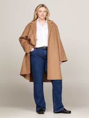 Curve Double Faced Wool Blend Belted Coat