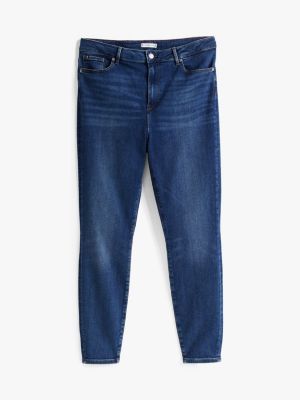 jean ultra-skinny harlem curve taille haute bleu pour femmes tommy hilfiger