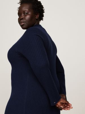 Curve Slim Midi Jumper Dress with Cashmere Blue Tommy Hilfiger