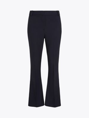 blue curve enamel flag flared trousers for women tommy hilfiger