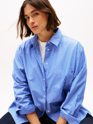 multi curve oversized poplin shirt for women tommy hilfiger