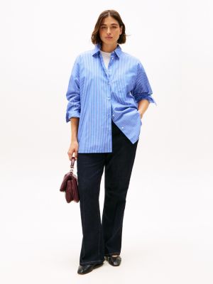 multi curve oversized poplin shirt for women tommy hilfiger