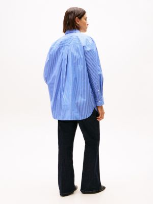 multi curve oversized poplin shirt for women tommy hilfiger