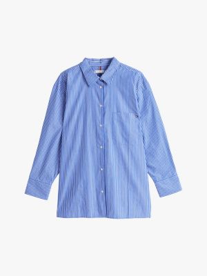 multi curve oversized poplin shirt for women tommy hilfiger