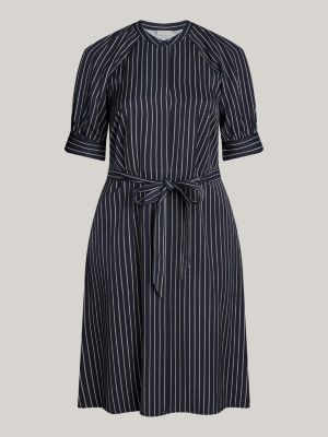 blue curve rope stripe midi shirt dress for women tommy hilfiger