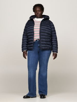 blue curve lightweight padded jacket for women tommy hilfiger