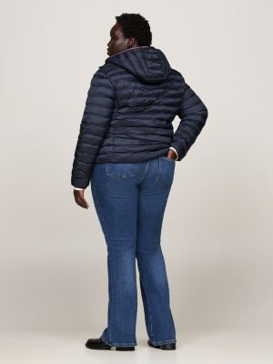 blue curve lightweight padded jacket for women tommy hilfiger