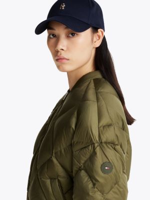 grün daunengefüllte relaxed fit bomberjacke für damen - tommy hilfiger