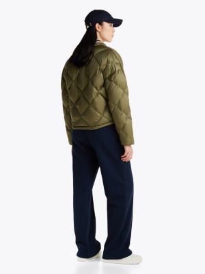 grün daunengefüllte relaxed fit bomberjacke für damen - tommy hilfiger