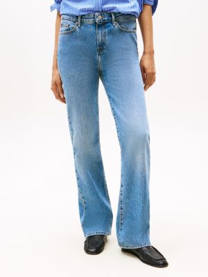 blue mid rise bootcut jeans for women tommy hilfiger