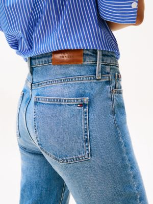 blue mid rise bootcut jeans for women tommy hilfiger